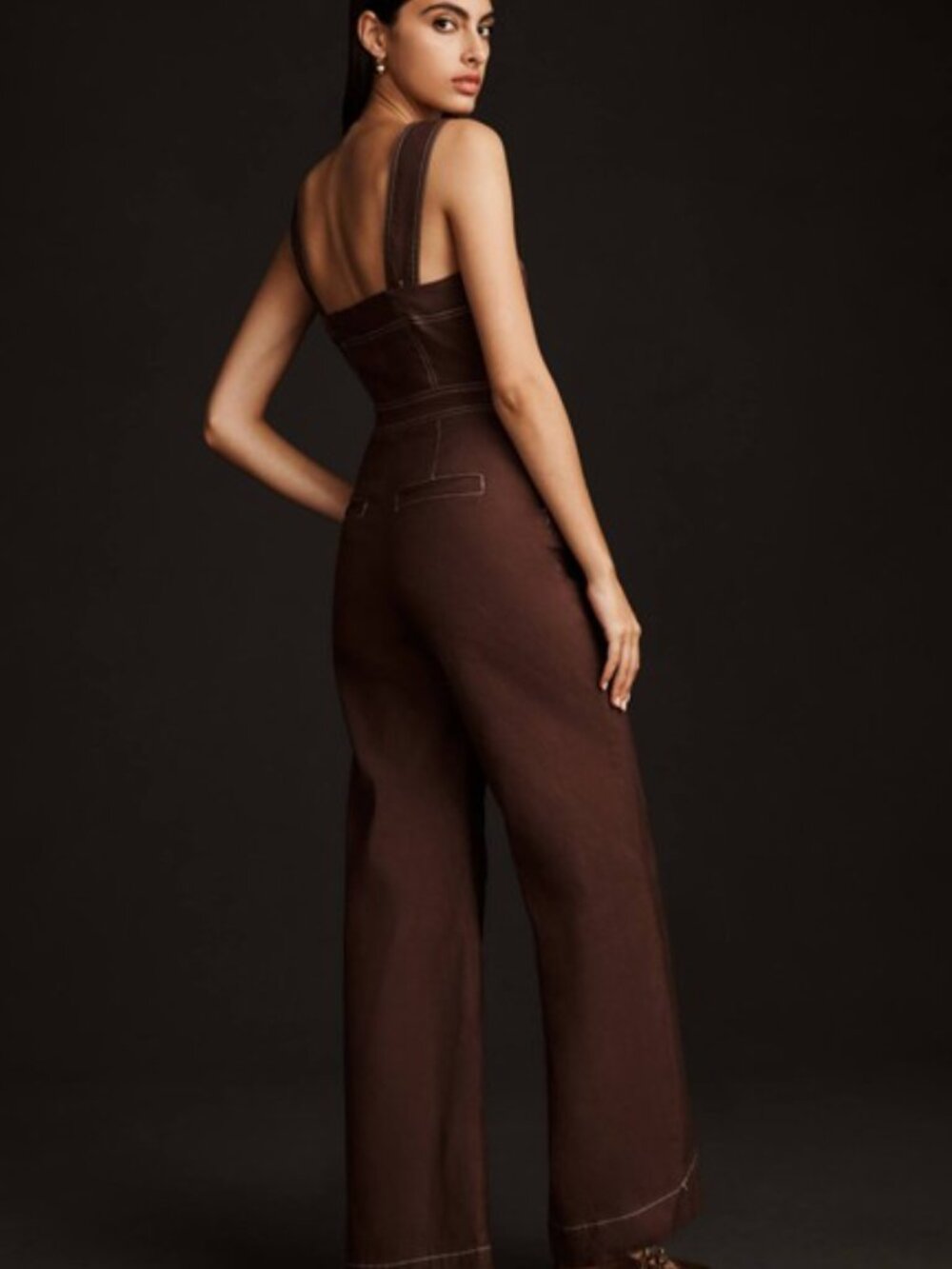 NWOT Maeve by Anthropologie 'The Colette' Linen Blend Jumpsuit in Mauve - Size 4 - Picture 3 of 16